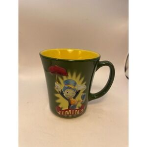 Disney Store Jiminy Cricket Green Coffee Mug Cup Embossed M7